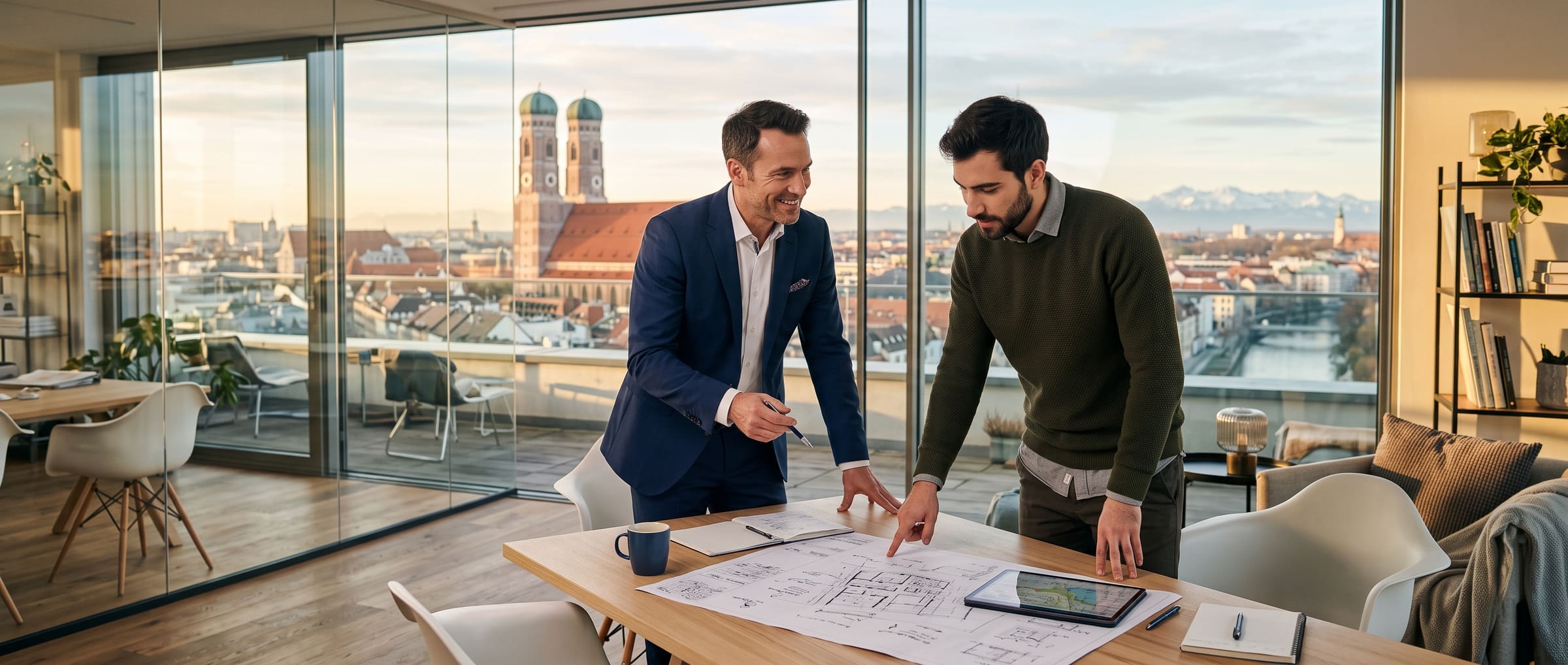 Berater und Gründer arbeiten gemeinsam am Plan – der Start eines Unternehmens